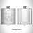 Rendered View of Hermitage Pennsylvania Map Engraving on 6oz Stainless Steel Flask