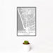 12x18 Hermosa Beach California Map Print Portrait Orientation in Classic Style With Small Cactus Plant in White Planter