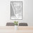 24x36 Hermosa Beach California Map Print Portrait Orientation in Classic Style Behind 2 Chairs Table and Potted Plant