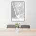 24x36 Hermosa Beach California Map Print Portrait Orientation in Classic Style Behind 2 Chairs Table and Potted Plant