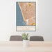 24x36 Hermosa Beach California Map Print Portrait Orientation in Woodblock Style Behind 2 Chairs Table and Potted Plant