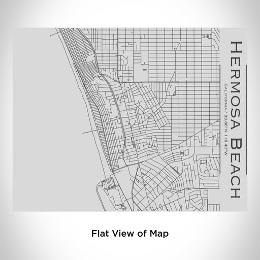 Rendered View of Hermosa Beach California Map Engraving on 20oz Stainless Steel Insulated Bottle with Bamboo Top