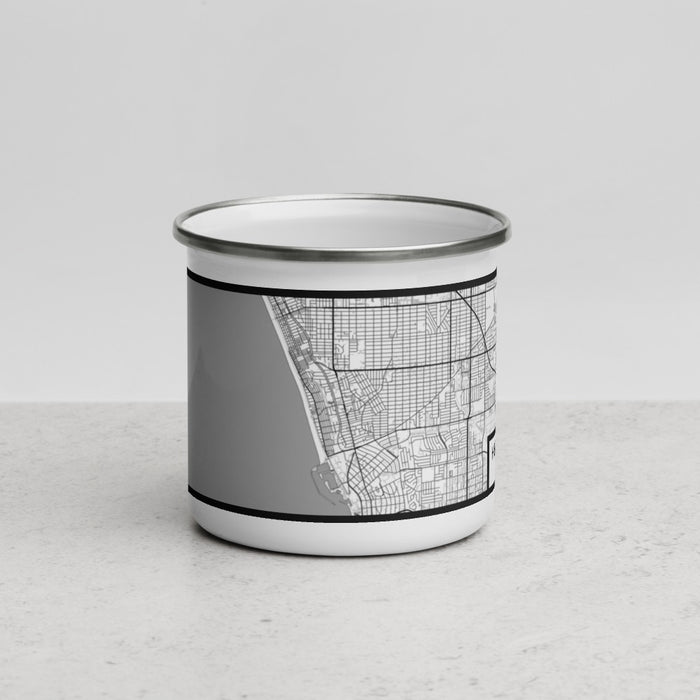 Front View Custom Hermosa Beach California Map Enamel Mug in Classic