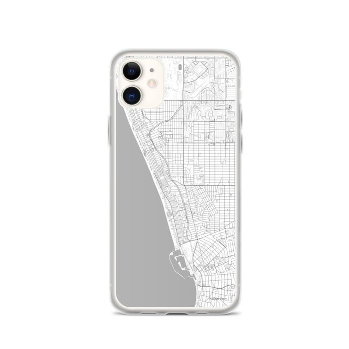 Custom iPhone 11 Hermosa Beach California Map Phone Case in Classic