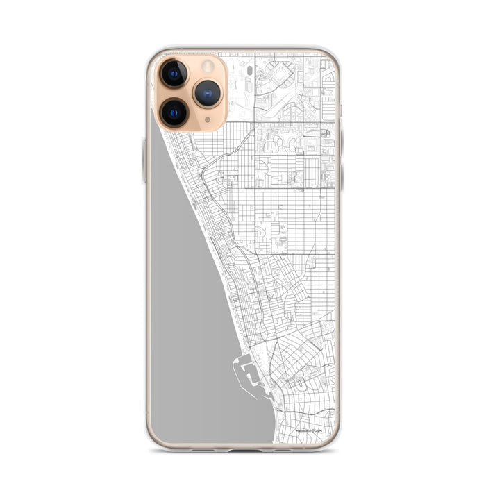 Custom iPhone 11 Pro Max Hermosa Beach California Map Phone Case in Classic