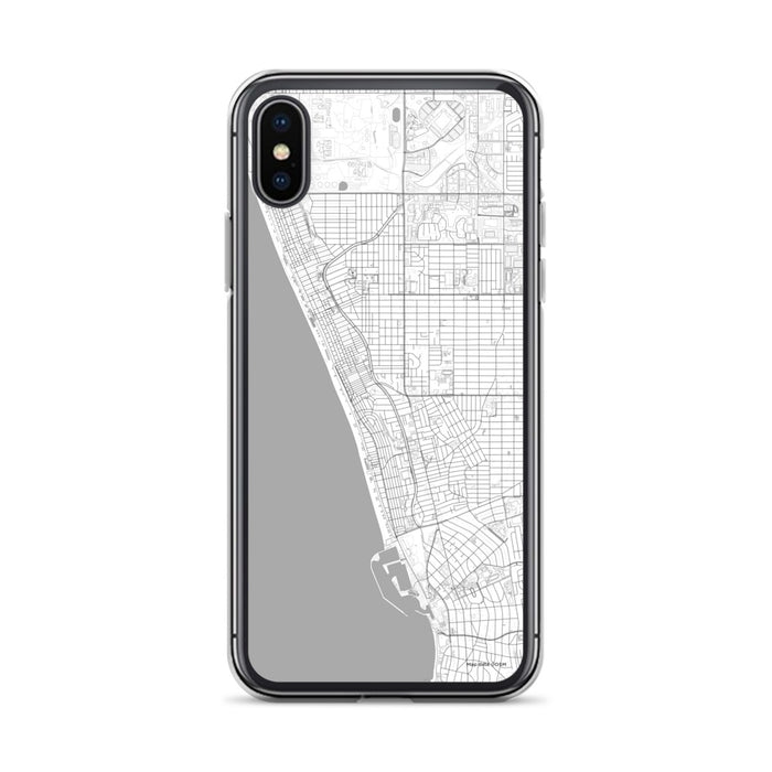 Custom iPhone X/XS Hermosa Beach California Map Phone Case in Classic
