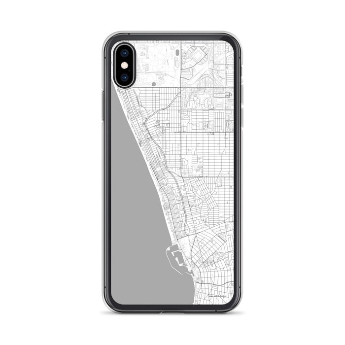 Custom iPhone XS Max Hermosa Beach California Map Phone Case in Classic