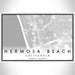Hermosa Beach California Map Print Landscape Orientation in Classic Style With Shaded Background