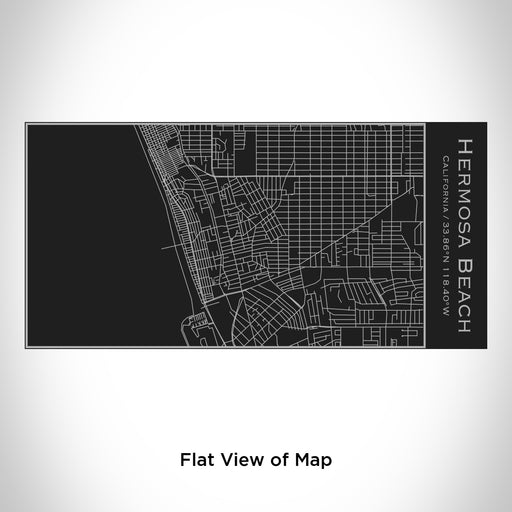 Rendered View of Hermosa Beach California Map Engraving on 17oz Stainless Steel Insulated Cola Bottle in Black