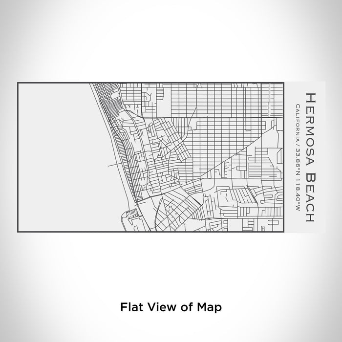 Rendered View of Hermosa Beach California Map Engraving on 17oz Stainless Steel Insulated Cola Bottle in White