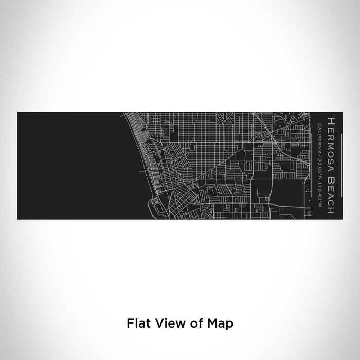 Rendered View of Hermosa Beach California Map Engraving on 10oz Stainless Steel Insulated Cup with Sliding Lid in Black