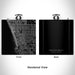 Rendered View of Hermosa Beach California Map Engraving on 6oz Stainless Steel Flask in Black