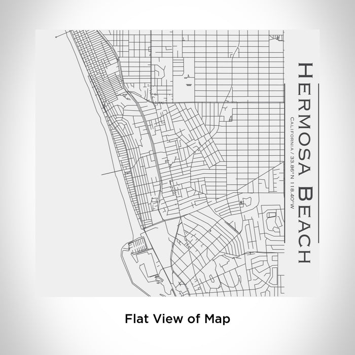 Rendered View of Hermosa Beach California Map Engraving on 17oz Stainless Steel Insulated Tumbler in White