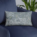 Custom Herndon Virginia Map Throw Pillow in Afternoon on Blue Colored Chair