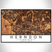 Herndon Virginia Map Print Landscape Orientation in Ember Style With Shaded Background