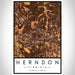 Herndon Virginia Map Print Portrait Orientation in Ember Style With Shaded Background