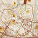Herndon Virginia Map Print in Woodblock Style Zoomed In Close Up Showing Details