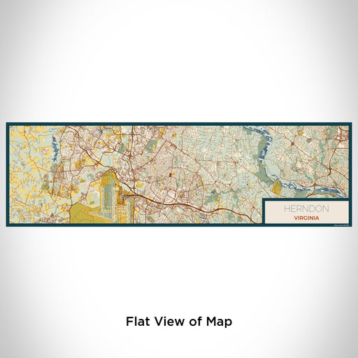 Flat View of Map Custom Herndon Virginia Map Enamel Mug in Woodblock