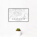 12x18 Hesperia California Map Print Landscape Orientation in Classic Style With Small Cactus Plant in White Planter