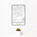 12x18 Hesperia California Map Print Portrait Orientation in Classic Style With Small Cactus Plant in White Planter