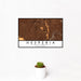12x18 Hesperia California Map Print Landscape Orientation in Ember Style With Small Cactus Plant in White Planter
