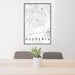 24x36 Hesperia California Map Print Portrait Orientation in Classic Style Behind 2 Chairs Table and Potted Plant