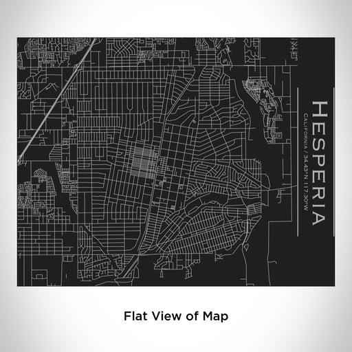 Rendered View of Hesperia California Map Engraving on 20oz Stainless Steel Insulated Bottle with Bamboo Top in Black