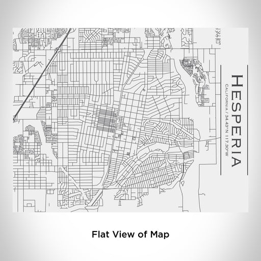 Rendered View of Hesperia California Map Engraving on 20oz Stainless Steel Insulated Bottle with Bamboo Top in White