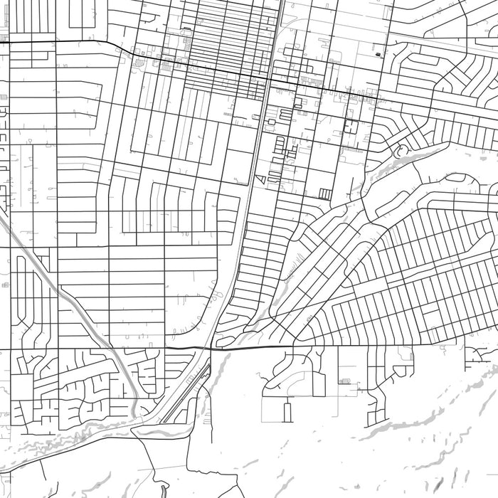 Hesperia California Map Print in Classic Style Zoomed In Close Up Showing Details