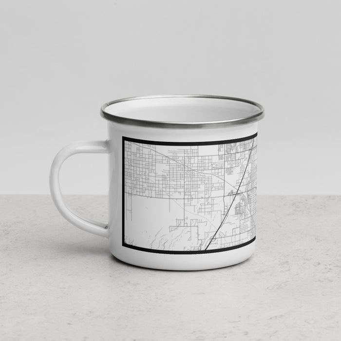 Left View Custom Hesperia California Map Enamel Mug in Classic