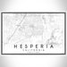 Hesperia California Map Print Landscape Orientation in Classic Style With Shaded Background