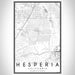 Hesperia California Map Print Portrait Orientation in Classic Style With Shaded Background