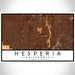 Hesperia California Map Print Landscape Orientation in Ember Style With Shaded Background