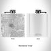 Rendered View of Hesperia California Map Engraving on 6oz Stainless Steel Flask in White