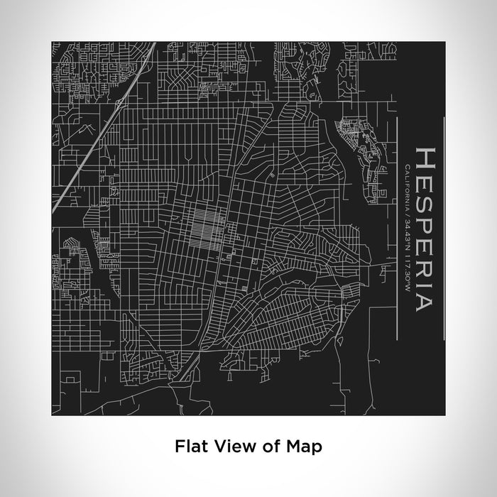Rendered View of Hesperia California Map Engraving on 17oz Stainless Steel Insulated Tumbler in Black