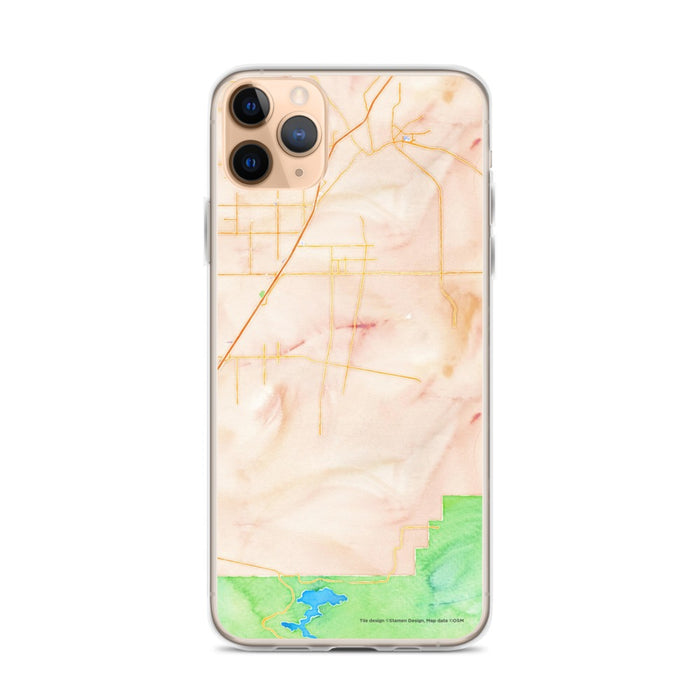 Custom iPhone 11 Pro Max Hesperia California Map Phone Case in Watercolor