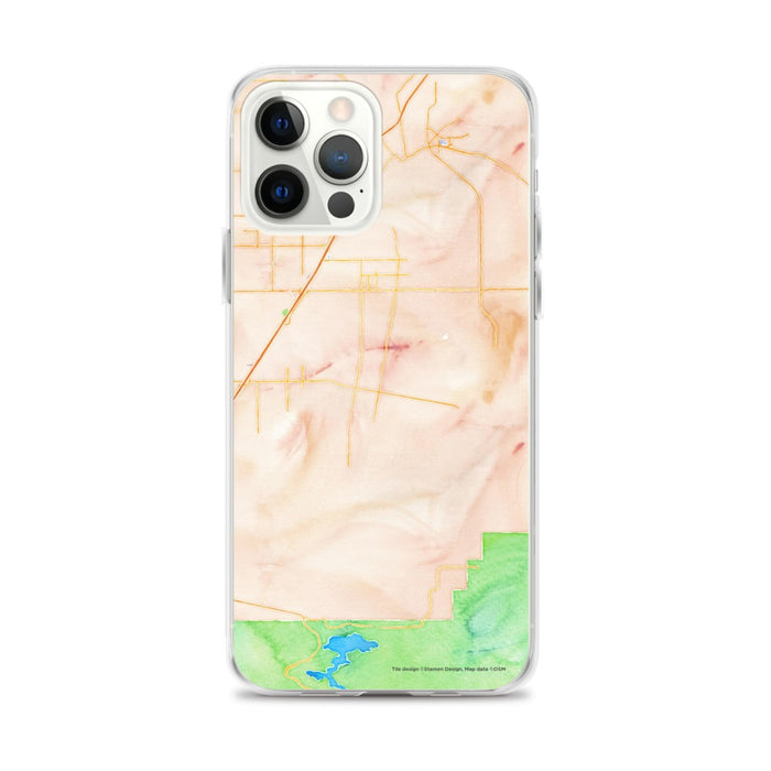 Custom iPhone 12 Pro Max Hesperia California Map Phone Case in Watercolor