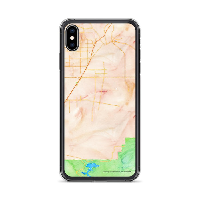 Custom iPhone XS Max Hesperia California Map Phone Case in Watercolor