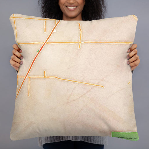Person holding 22x22 Custom Hesperia California Map Throw Pillow in Watercolor