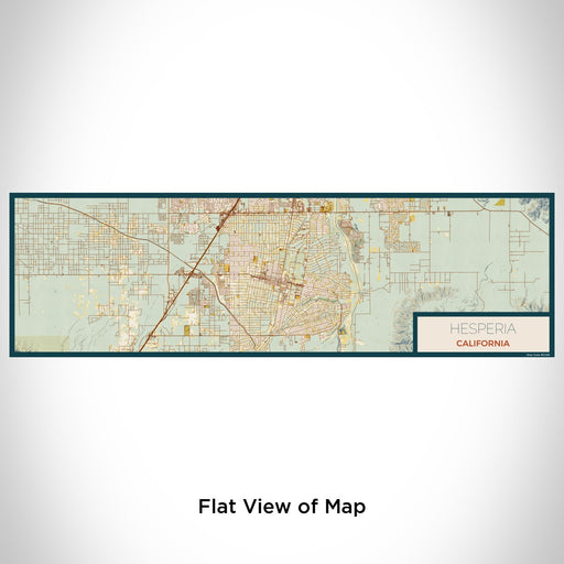 Flat View of Map Custom Hesperia California Map Enamel Mug in Woodblock