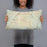 Person holding 20x12 Custom Hesperia California Map Throw Pillow in Woodblock