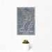 12x18 Hesperus Mountain Colorado Map Print Portrait Orientation in Afternoon Style With Small Cactus Plant in White Planter