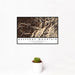 12x18 Hesperus Mountain Colorado Map Print Landscape Orientation in Ember Style With Small Cactus Plant in White Planter