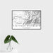 16x24 Hesperus Mountain Colorado Map Print Landscape Orientation in Classic Style With Tropical Plant Leaves in Water