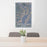 24x36 Hesperus Mountain Colorado Map Print Portrait Orientation in Afternoon Style Behind 2 Chairs Table and Potted Plant