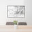 24x36 Hesperus Mountain Colorado Map Print Lanscape Orientation in Classic Style Behind 2 Chairs Table and Potted Plant