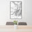 24x36 Hesperus Mountain Colorado Map Print Portrait Orientation in Classic Style Behind 2 Chairs Table and Potted Plant