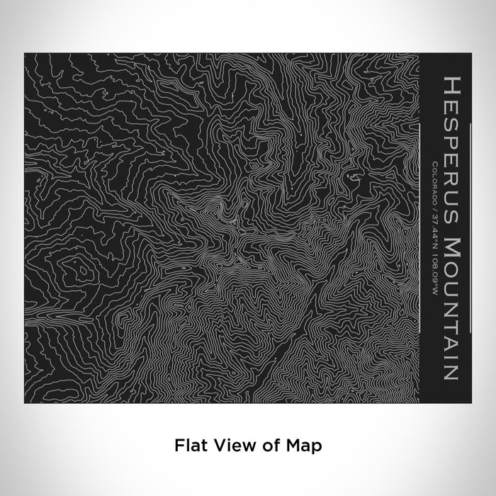 Rendered View of Hesperus Mountain Colorado Map Engraving on 20oz Stainless Steel Insulated Bottle with Bamboo Top in Black