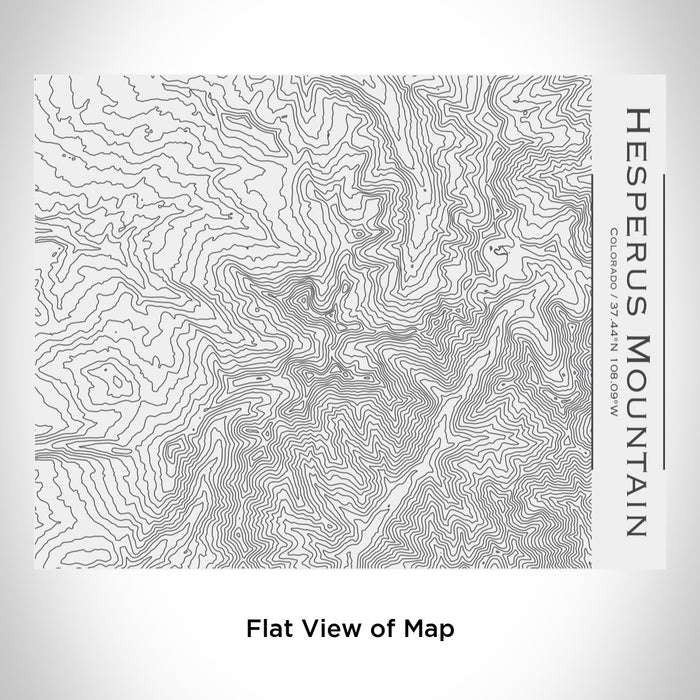 Rendered View of Hesperus Mountain Colorado Map Engraving on 20oz Stainless Steel Insulated Bottle with Bamboo Top in White