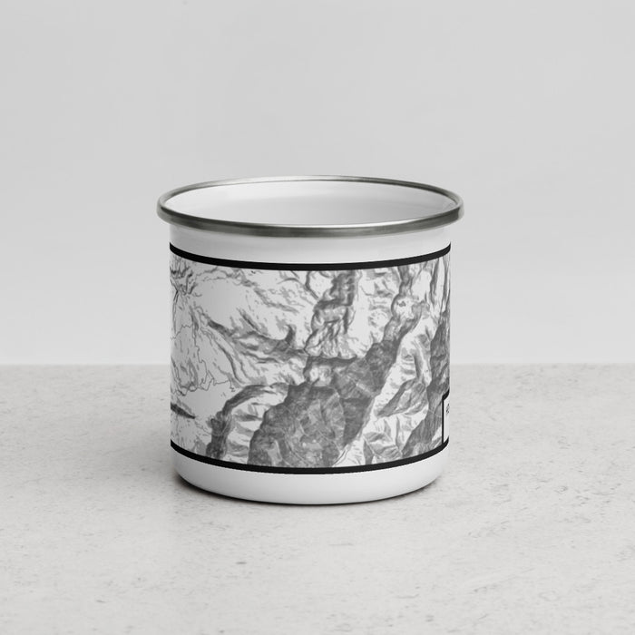 Front View Custom Hesperus Mountain Colorado Map Enamel Mug in Classic